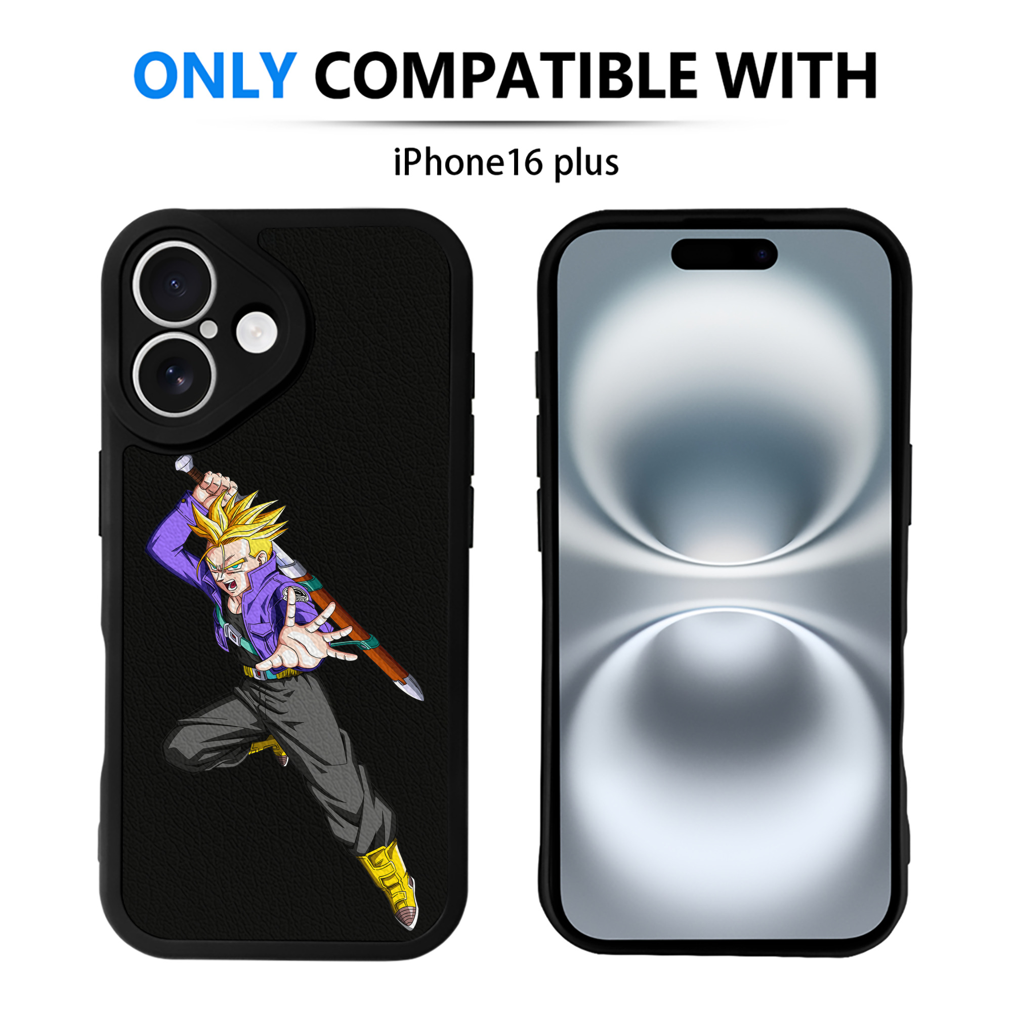 （画像用） ドラゴンボール トランクス（Torankusu）DRAGON BALL Trunks 【iPhone 16シリーズ対応】シリコンスマホケース（レザー調） 材質：シリコン